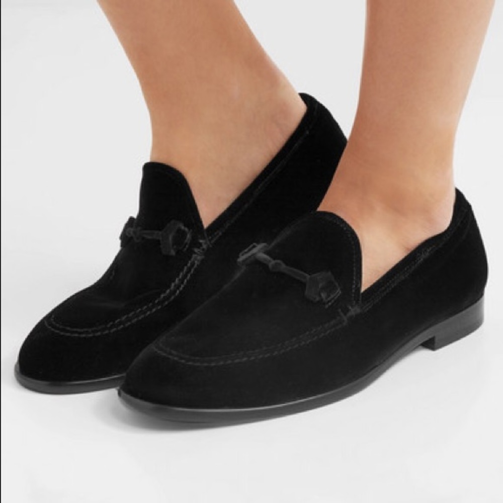 Jimmy Choo Marti Black Velvet Loafers w Box